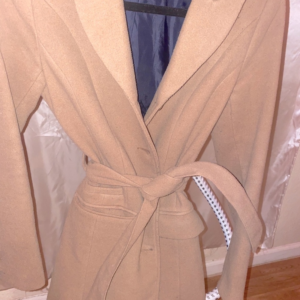Tan H&M trench wool coat